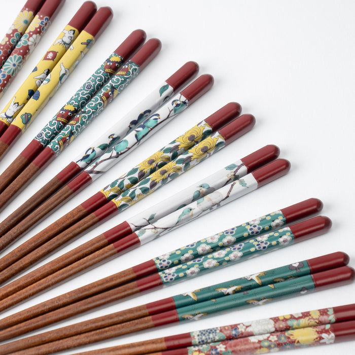 Musubi Kiln Red Kutani Colors Chopsticks