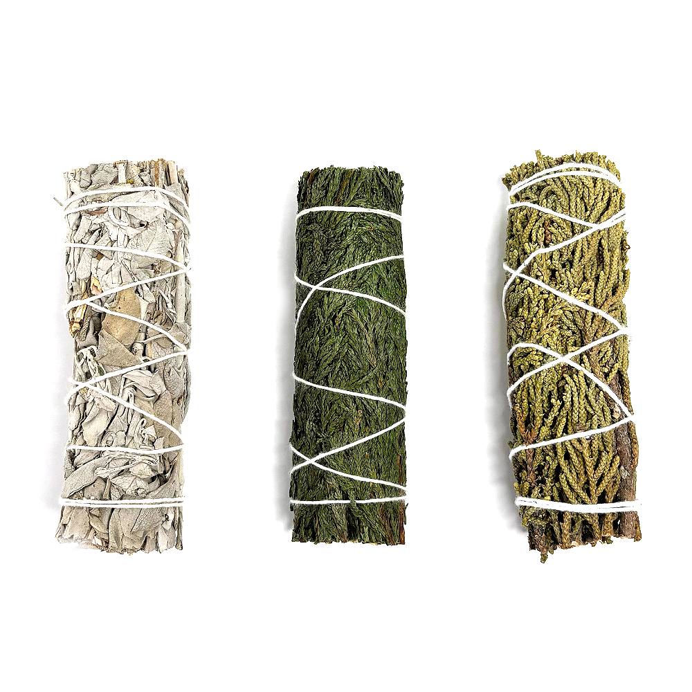 Nippon Kodo HERB & EARTH - White Sage, Cedar, Juniper Smudge Set 3pcs
