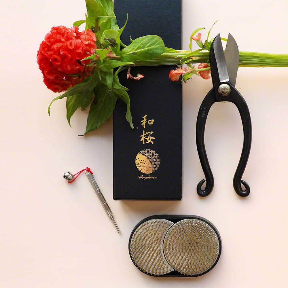 Wazakura 3PCS Japanese Ikebana Essential Tool Set Ikenobo Sun and Moon