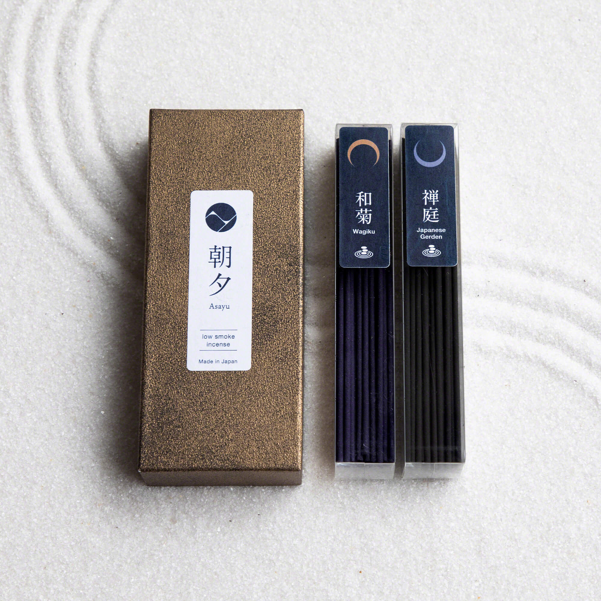 Asayu Japan Low Smoke Incense Gift Set with Japanese Incense Zen Set and Zen Incense Holder