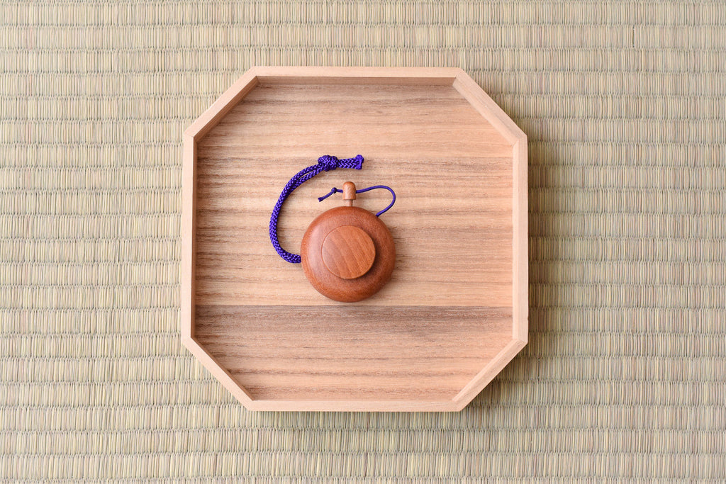 Juttoku Cherry Wood Powder Incense Container - Small