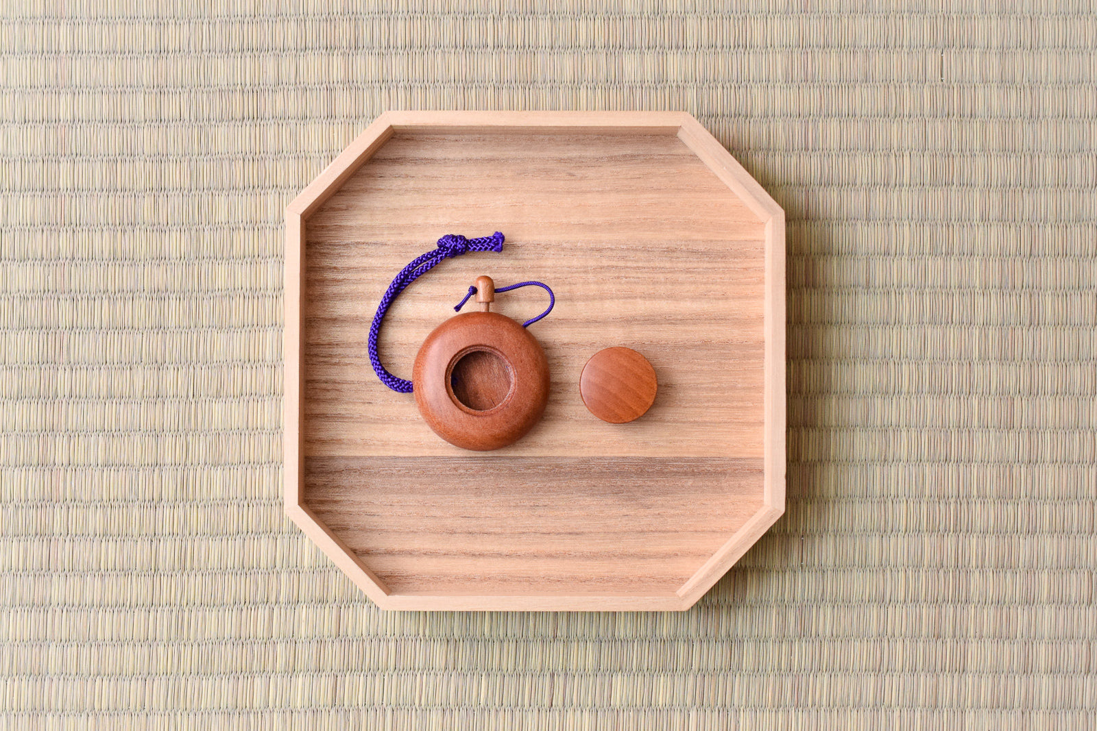 Juttoku Cherry Wood Powder Incense Container - Small - view 2