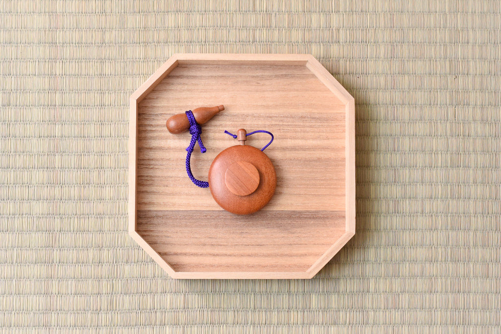 Juttoku Cherry Wood Powder Incense Container - Large