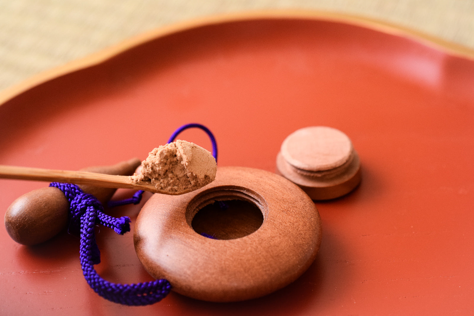 Juttoku Cherry Wood Powder Incense Container - Large - view 2