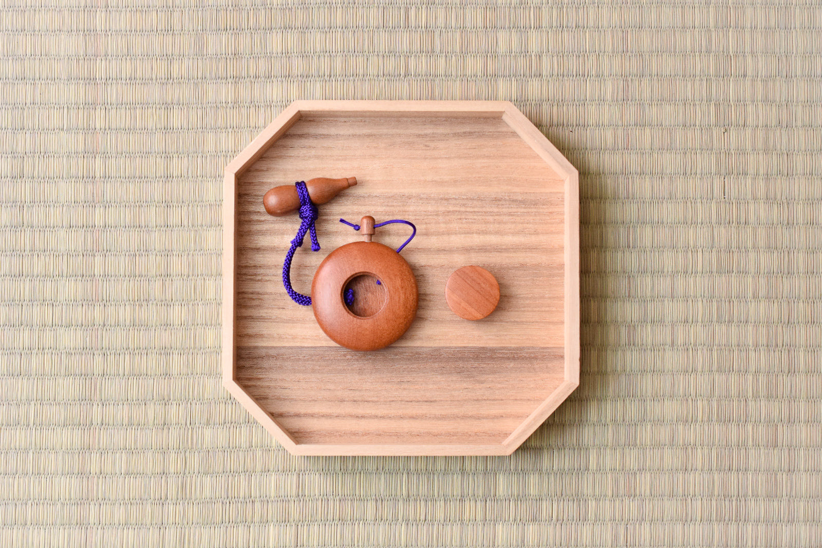 Juttoku Cherry Wood Powder Incense Container - Large - view 5